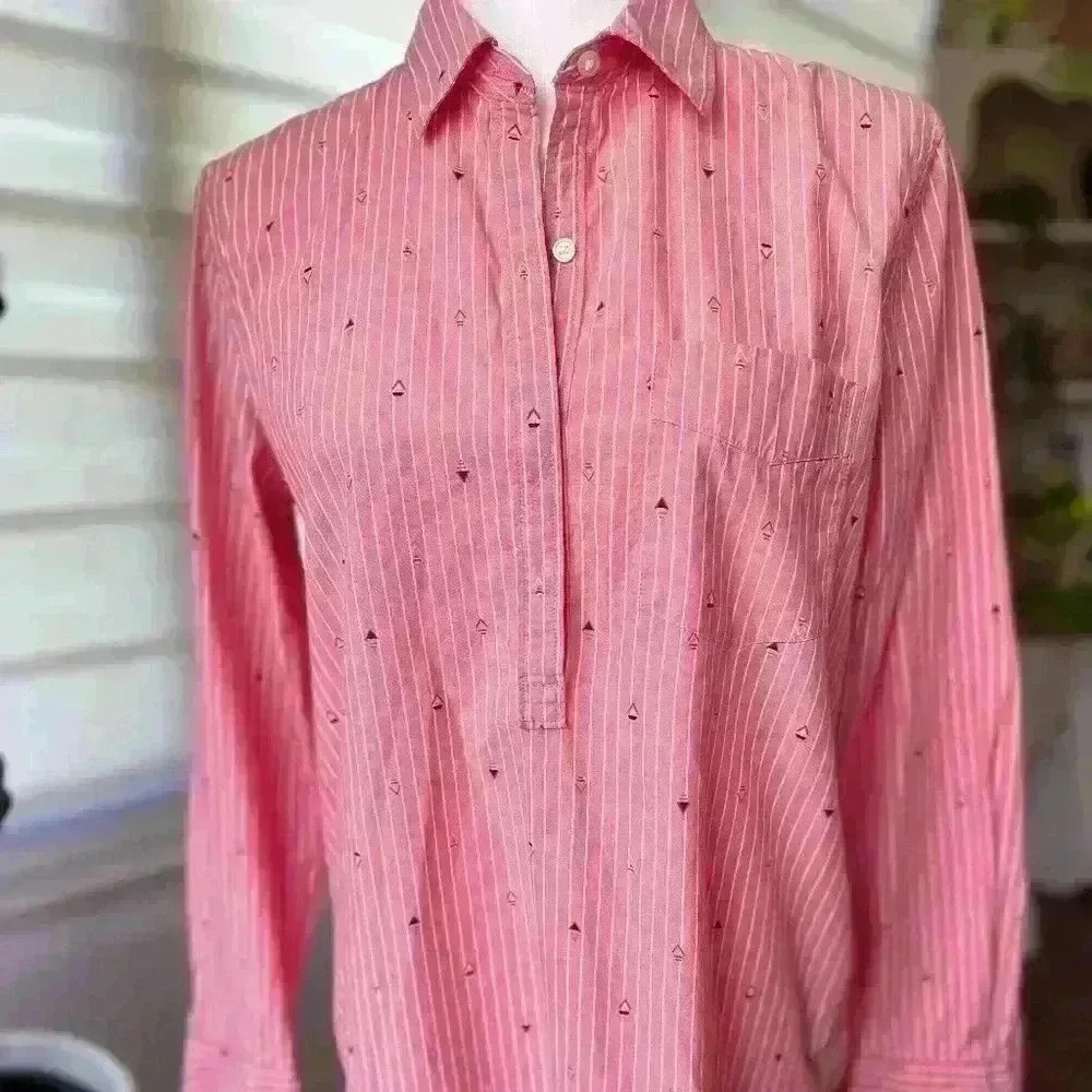 GAP Women´s Tunic Top Blouse, Size XS Novelty Print Long Sleeve 100% Cotton - Picture 2 of 8